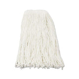 Premium Cut-end Wet Mop Heads, Rayon, 16oz, White, 12-carton