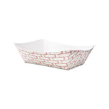 Paper Food Baskets, 3lb Capacity, Red-white, 500-carton