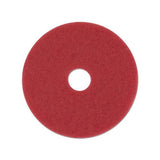 Buffing Floor Pads, 13" Diameter, Red, 5-carton