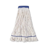 Super Loop Wet Mop Head, Cotton-synthetic Fiber, 5" Headband, X-large Size, White, 12-carton