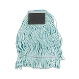 Mop Head, Loop-end, Cotton With Scrub Pad, Medium, 12-carton