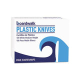 Mediumweight Polystyrene Cutlery, Knife, White, 100-box
