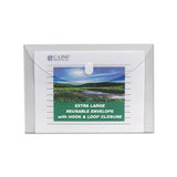 Reusable Poly Envelope, Hook & Loop Closure, 9.38 X 13, Clear, 5-pack