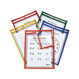 Reusable Dry Erase Pockets, Easy Load, 9 X 12, Assorted Primary Colors, 25-pack