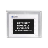 Zip N Go Reusable Envelope W-outer Pocket, 13 X 10, Clear, 3-pack