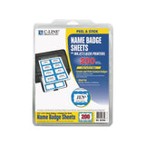 Laser Printer Name Badges, 3 3-8 X 2 1-3, White-blue, 200-box