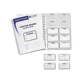 Visitor Badges With Registry Log, 3 5-8 X 1 7-8, White, 150 Badges-box
