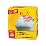 Tall Kitchen Drawstring Trash Bags, 13 Gal, 0.72 Mil, 24" X 27.38", Gray, 400-carton