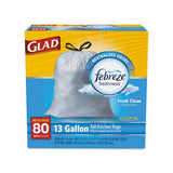 Odorshield Tall Kitchen Drawstring Bags, 13 Gal, 0.95 Mil, 24" X 27.38", White, 80-box
