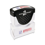 Pre-inked Shutter Stamp, Red-blue, Approved, 1 5-8 X 1-2