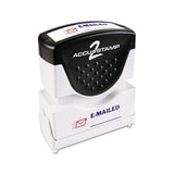 Pre-inked Shutter Stamp, Red-blue, Emailed, 1 5-8 X 1-2