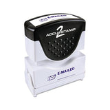 Pre-inked Shutter Stamp, Blue, Emailed, 1 5-8 X 1-2