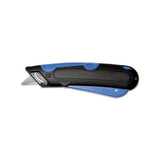 Easycut Self-retracting Cutter With Safety-tip Blade And Holster, Black-blue
