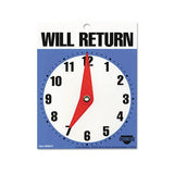Will Return Later Sign, 5" X 6", Blue