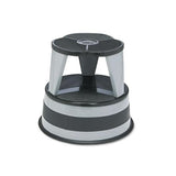 Kik-step Steel Step Stool, 2-step, 350 Lb Capacity, 16" Dia. X 14.25h, Slate