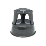 Kik-step Steel Step Stool, 2-step, 350 Lb Capacity, 16" Dia. X 14.25h, Black