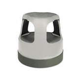 Scooter Stool, Round, 2-step, 15", Step And Lock Wheels, 300 Lb Capacity, Gray