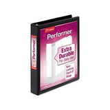 Performer Clearvue Slant-d Ring Binder, 3 Rings, 1" Capacity, 11 X 8.5, Black