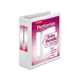 Performer Clearvue Slant-d Ring Binder, 3 Rings, 3" Capacity, 11 X 8.5, White