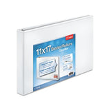 Clearvue Slant-d Ring Binder, 3 Rings, 1" Capacity, 11 X 17, White