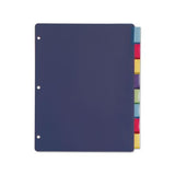 Poly Index Dividers, 8-tab, 11 X 8.5, Assorted, 4 Sets