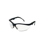 Klondike Plus Safety Glasses, Black Frame, Clear Lens