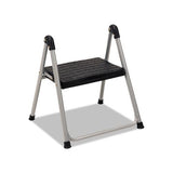 Folding Step Stool, 1-step, 200 Lb Capacity, 9.9" Working Height, Platinum-black