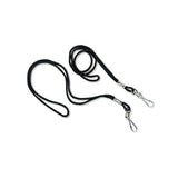 Lanyard, J-hook Style, 20" Long, Black, 12-pack
