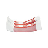 Currency Straps, Red, $500 In $5 Bills, 1000 Bands-pack