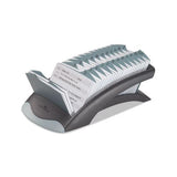 Telindex Desk Address Card File, Holds 500 4 1-8 X 2 7-8 Cards, Graphite-black