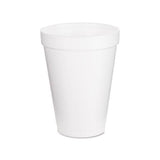 Foam Drink Cups, 12oz, White, 25-bag, 40 Bags-carton
