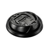 Optima Reclosable Lid, Fits 12-24 Oz Foam Cups, Black, 1000-carton