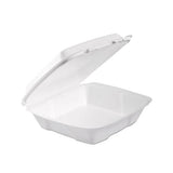 Foam Hinged Lid Container, 1-comp, 9 X 9 2-5 X 3, White, 100-bag, 2 Bag-carton