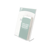 Superior Image Slanted Sign Holder With Front Pocket, 9w X 4.5d X 10.75h, Clear