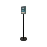 Double-sided Magnetic Sign Display, 8 1-2 X 11 Insert, 56" Tall, Clear-black