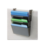 Docupocket Three-pocket File Set For Partition Walls, Letter, 13 X 7 X 4, Smoke