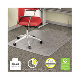 Economat Occasional Use Chair Mat, Low Pile Carpet, Flat, 36 X 48, Lipped, Clear