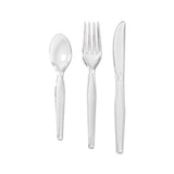 Cutlery Keeper Tray With Clear Plastic Utensils: 60 Forks, 60 Knives, 60 Spoons