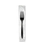 Individually Wrapped Forks, Plastic, Black, 1,000-carton