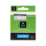 D1 High-performance Polyester Removable Label Tape, 0.5" X 23 Ft, White On Clear