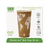 World Art Renewable Compostable Hot Cups, 20 Oz., 50-pk, 20 Pk-ct