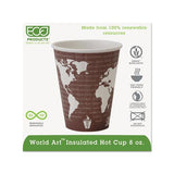 World Art Renewable And Compostable Insulated Hot Cups, Pla, 8 Oz, 40-pack, 20 Packs-carton