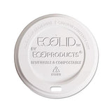 Ecolid Renewable-compostable Hot Cup Lids, Pla Fits 8 Oz Hot Cups, 50-packs, 16 Packs-carton