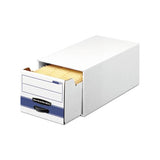 Stor-drawer Steel Plus Extra Space-savings Storage Drawers, Letter Files, 10.5" X 25.25" X 6.5", White-blue, 12-carton