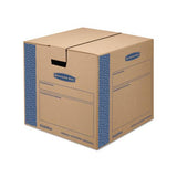 Smoothmove Prime Moving & Storage Boxes, Medium, Regular Slotted Container (rsc), 18" X 18" X 16", Brown Kraft-blue, 8-carton