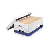 Stor-file Medium-duty Storage Boxes, Legal Files, 15.88" X 25.38" X 10.25", White-blue, 12-carton