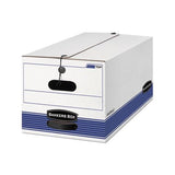 Stor-file Medium-duty Strength Storage Boxes, Letter Files, 12.25" X 24.13" X 10.75", White-blue, 4-carton