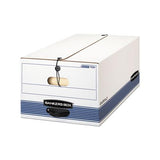 Stor-file Medium-duty Strength Storage Boxes, Legal Files, 15.25" X 19.75" X 10.75", White-blue, 4-carton