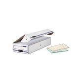 Stor-file Check Boxes, 9.25" X 25" X 4.13", White-blue, 12-carton