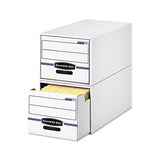 Stor-drawer Basic Space-savings Storage Drawers, Letter Files, 14" X 25.5" X 11.5", White-blue, 6-carton